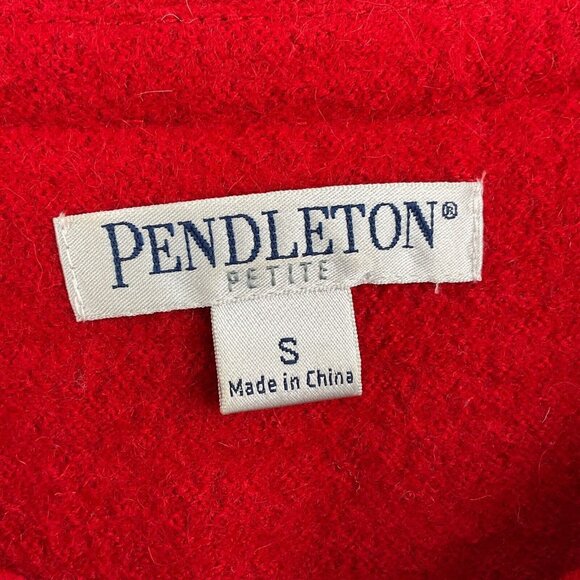 Pendleton Jacket Womens PSmall Red Black Ribbon Pleat Trim Merino Wool‎ VTG - Picture 6 of 11